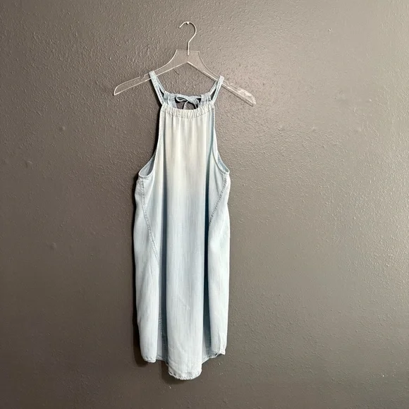 Anthropologie Cloth & Stone High-Tide Chambray Halter Dress Size M - Picture 3 of 6